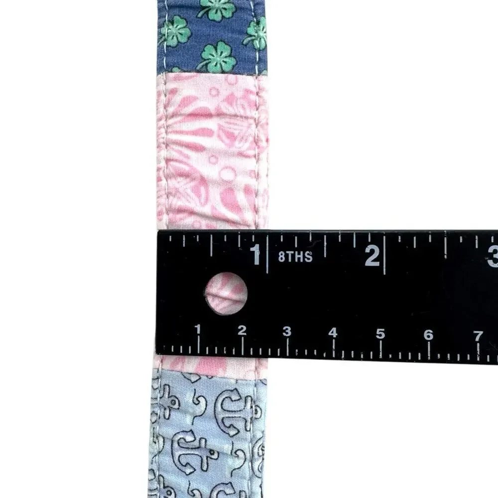 Vineyard Vines Pink Blue Green Derby Patchwork D-Ring Belt Small Unisex Kids S
